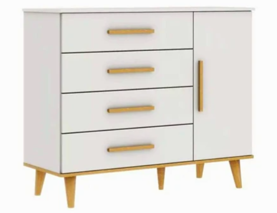 COMODA BLANCO MIEL LUDMILA 4 CAJONES Y PUERTA -1