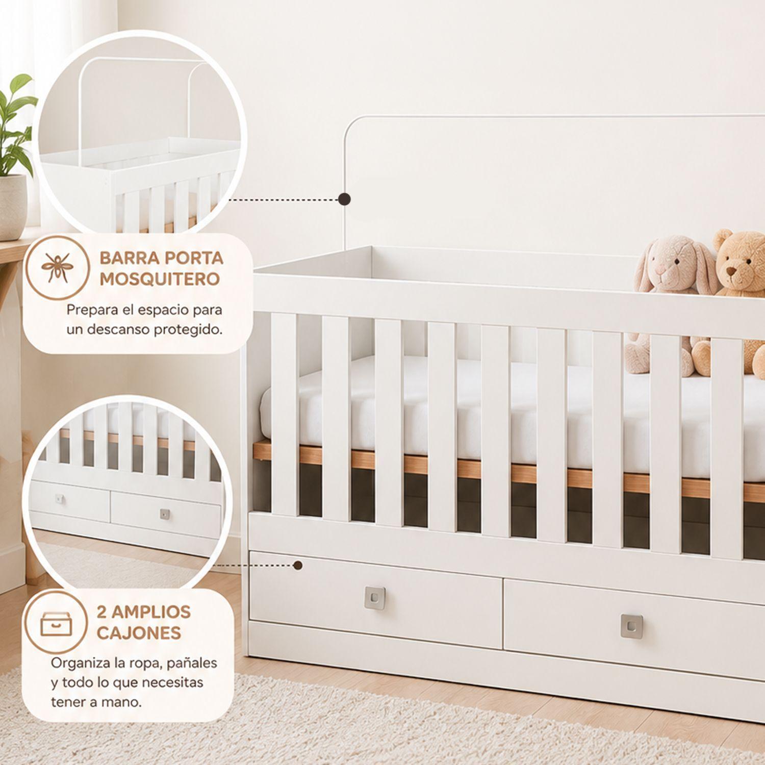 Cuna Multifuncional  2 En 1 New Amore Blanca -3