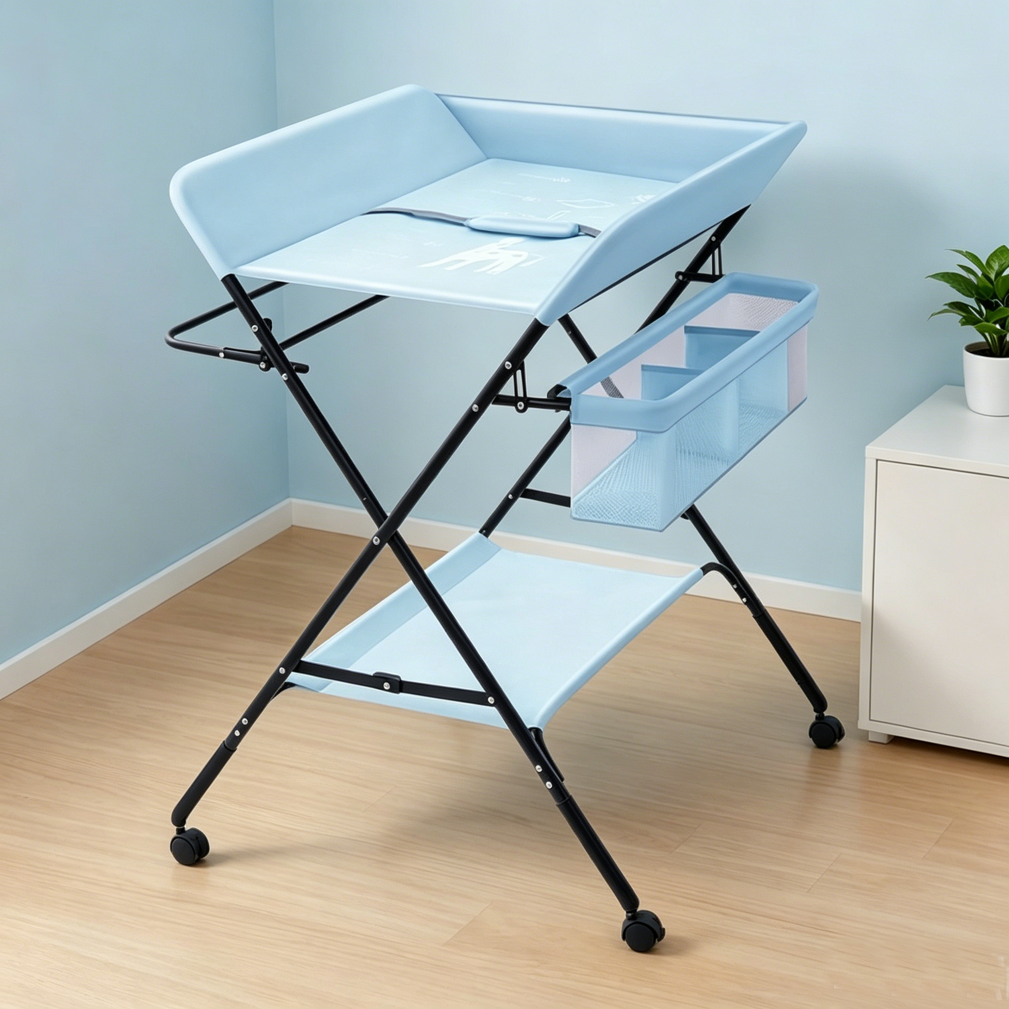 Mudador Portátil Para Bebé Kidscool Con Ruedas y Bandeja Inferior 64x79x10 cm-1