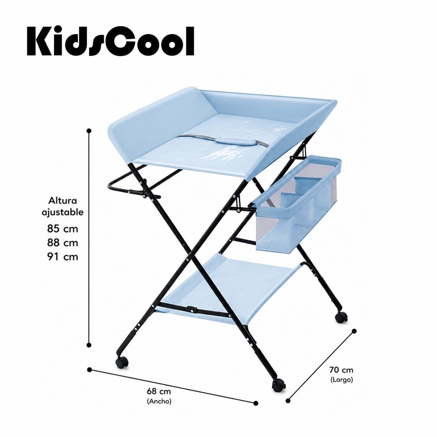 Mudador Portátil Para Bebé Kidscool Con Ruedas y Bandeja Inferior 64x79x10 cm-5