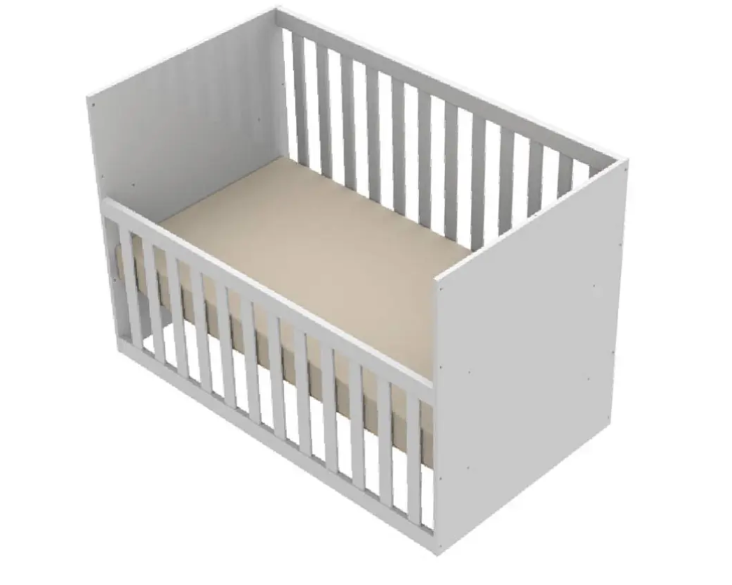 Cuna Gabi Blanca Con Baranda Ajustable-2