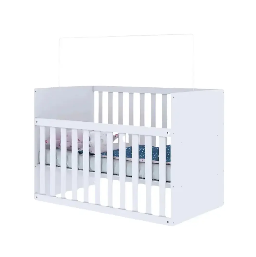 Cuna Gabi Blanca Con Baranda Ajustable-2
