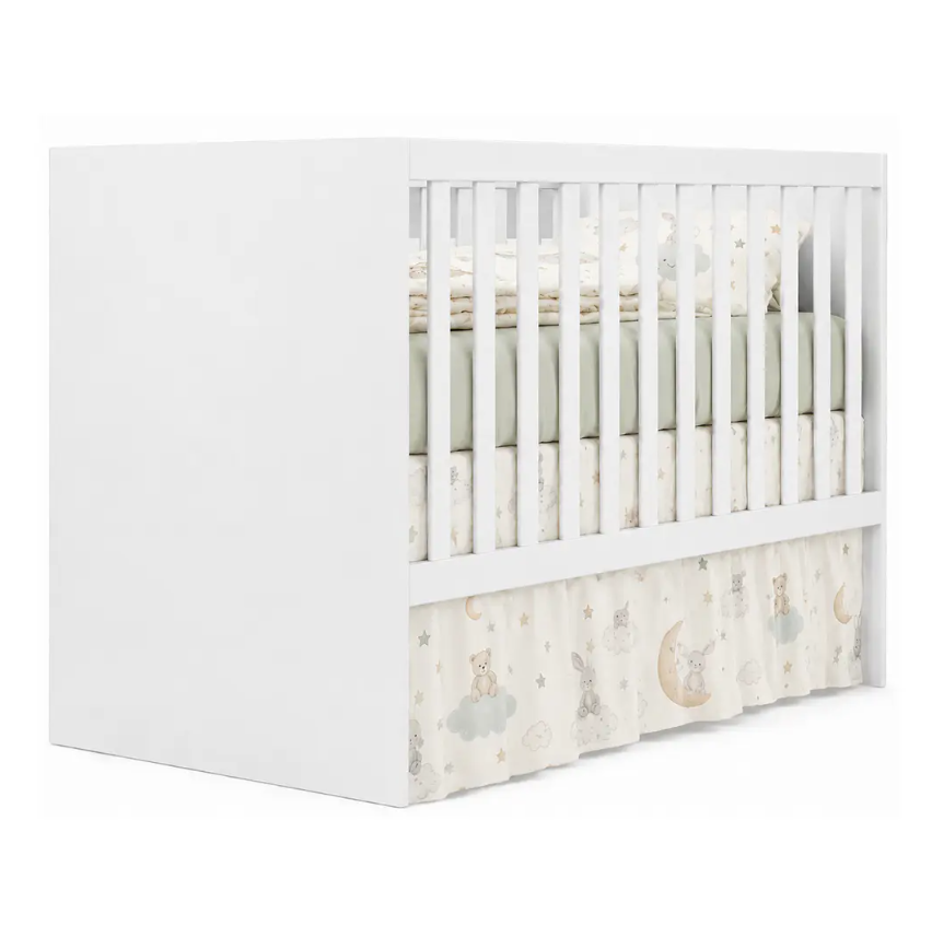 Cuna Gabi Blanca Con Baranda Ajustable-3