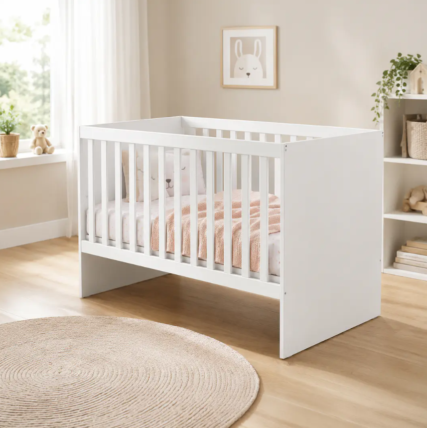 Cuna Gabi Blanca Con Baranda Ajustable-4