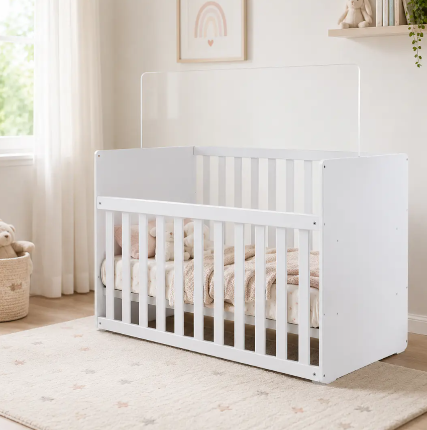 Cuna Gabi Blanca Con Baranda Ajustable-5