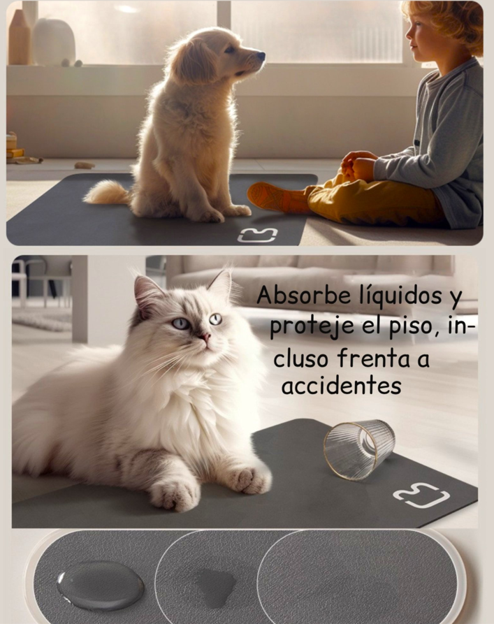 Alfombra Multifunción Impermeable Antideslizante Gris- Secado Rápido y Extra Absorbente -3