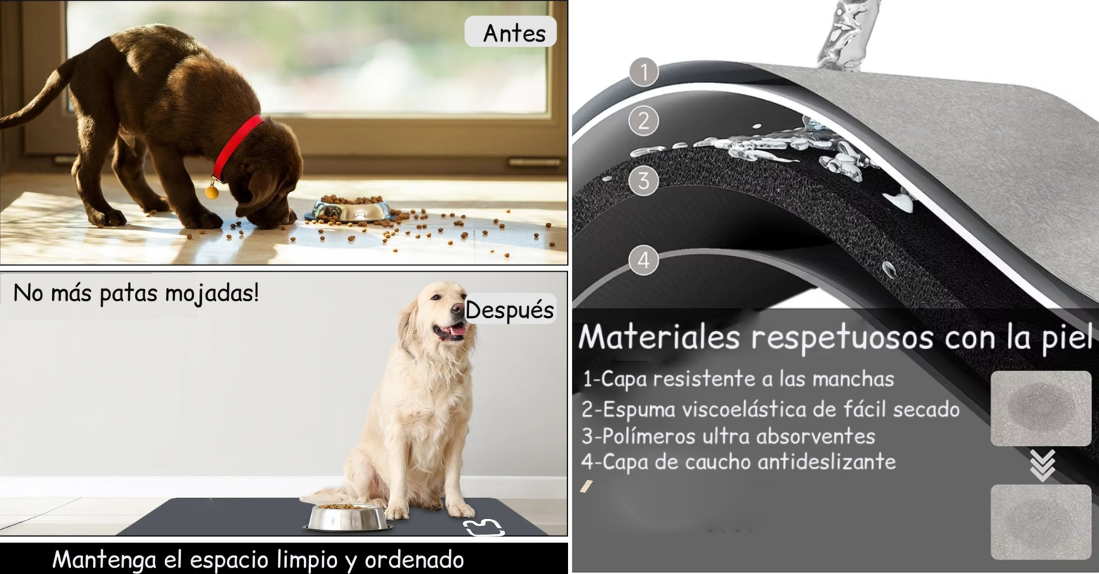 Alfombra Multifunción Impermeable Antideslizante Gris- Secado Rápido y Extra Absorbente -5
