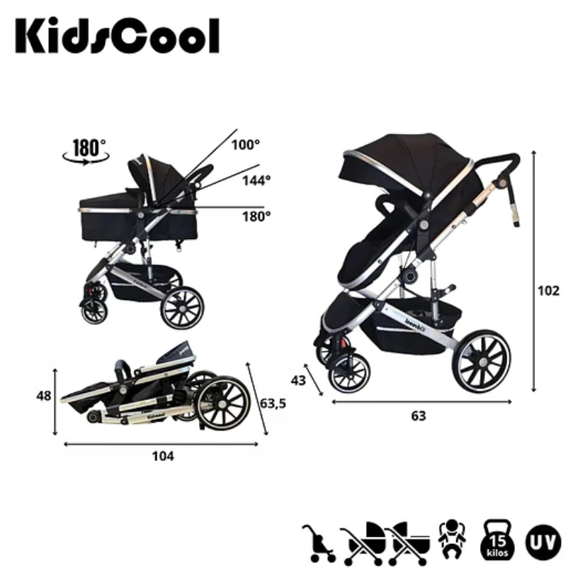 COCHE TRAVEL LUX  3 EN 1 KIDSCOOL NEGRO-5