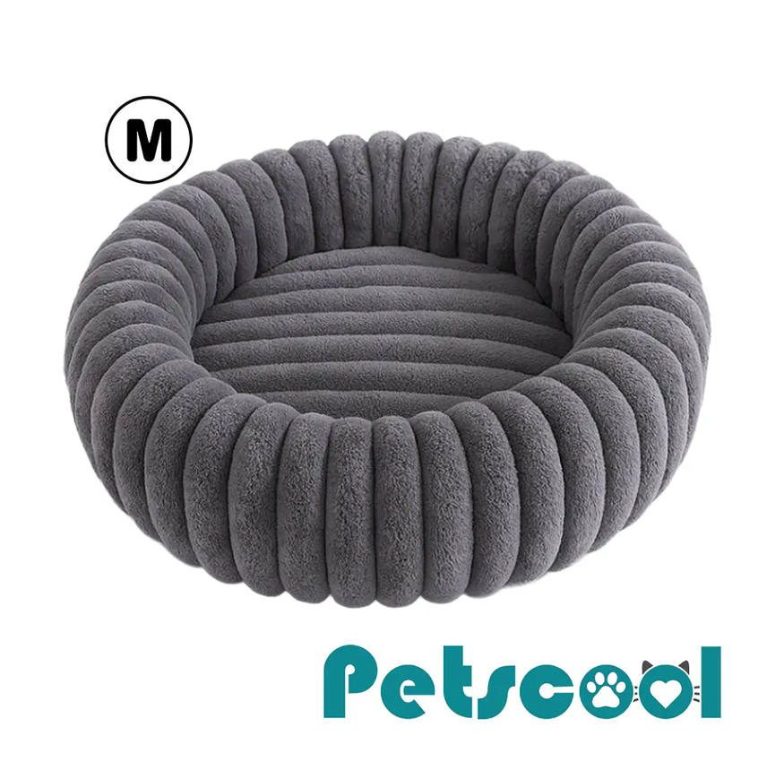 Cama Nido Donut Mascotas M Gris 60 cm Antiansiedad Perro y Gato-0