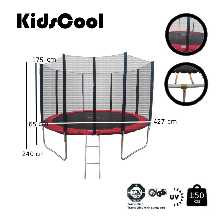 Cama Elastica Roja 14 Pies C/Escalera-5