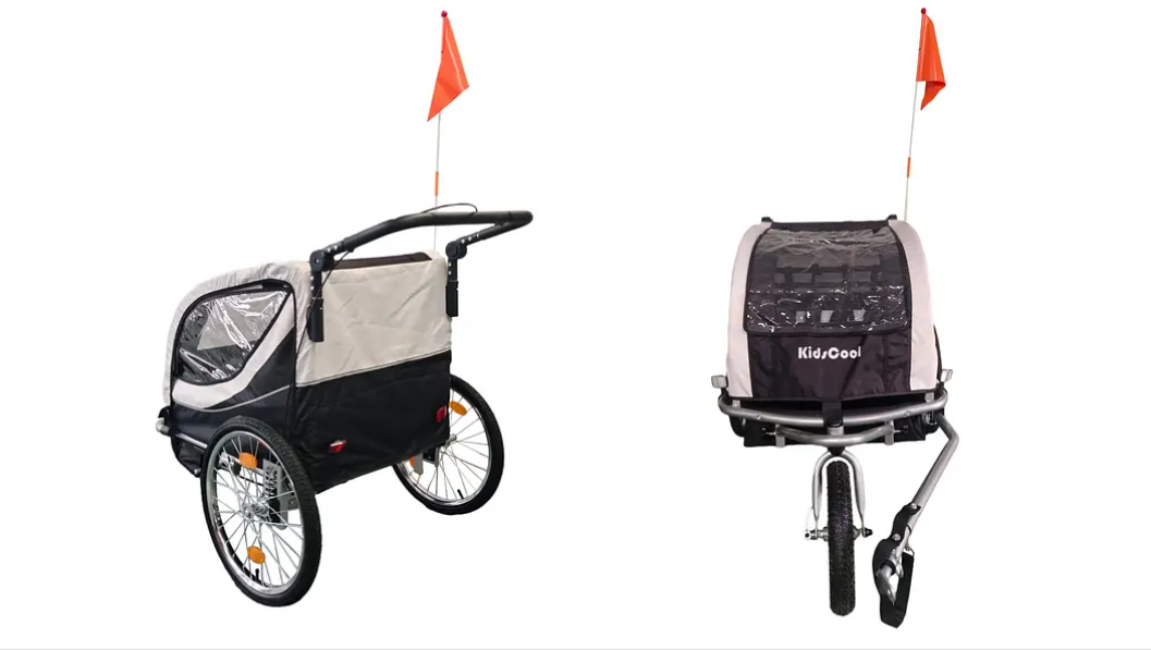 CARRITO JOGGER BABY TRAILER PARA 2 NIÑOS NEGRO-2