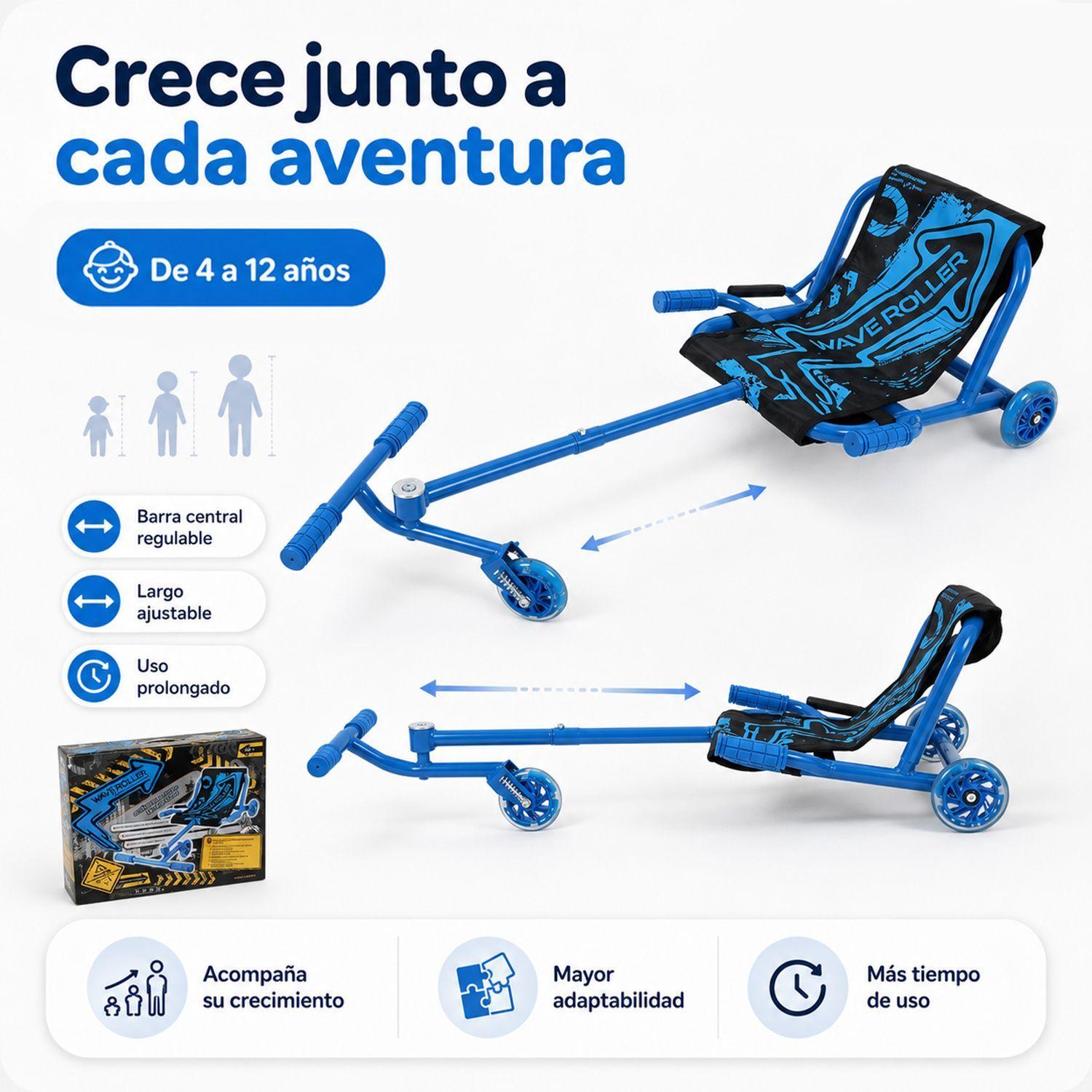 Easy Roller Con Luces Kidscool Azul Wave Roller -3