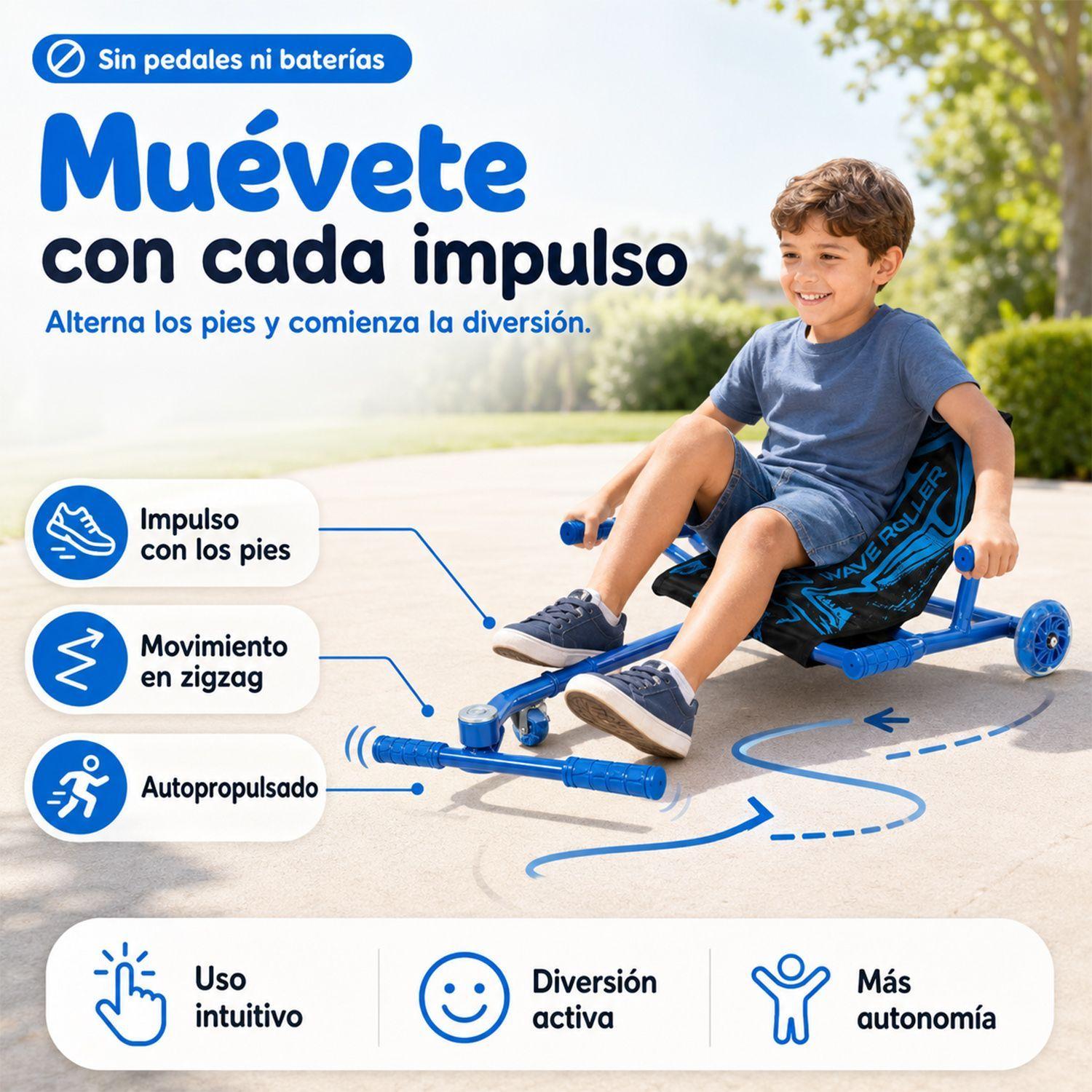 Easy Roller Con Luces Kidscool Azul Wave Roller -5