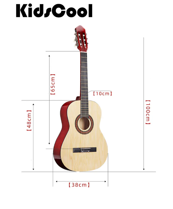 Guitarra Acústica Clásica 39” Blanca Ideal Principiantes y Niños -3