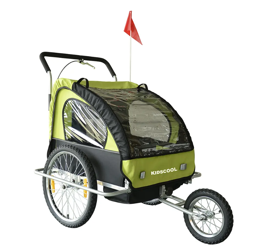 CARRITO TIPO COCHE VERDE CON TRAILER -0