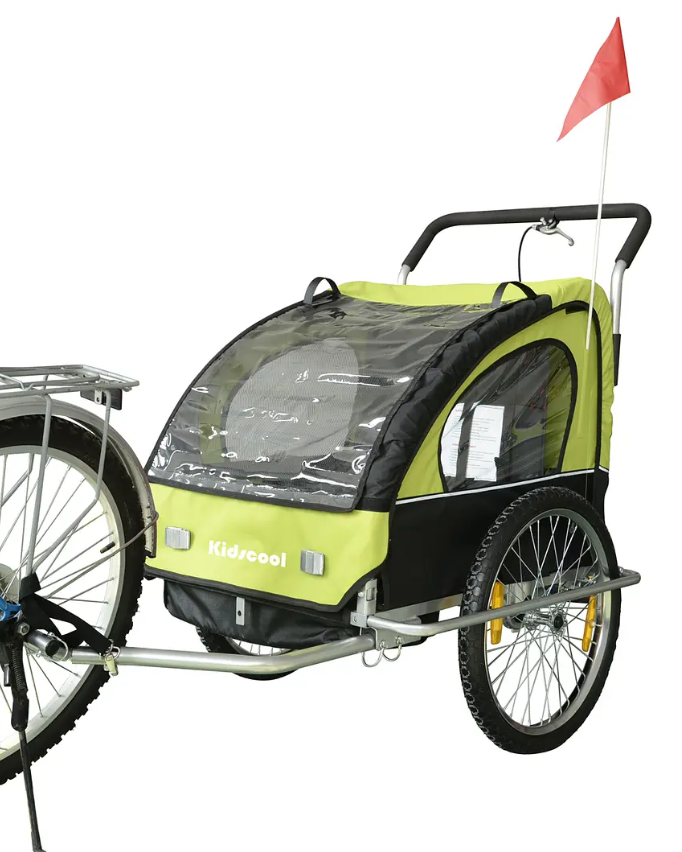 CARRITO TIPO COCHE VERDE CON TRAILER -2