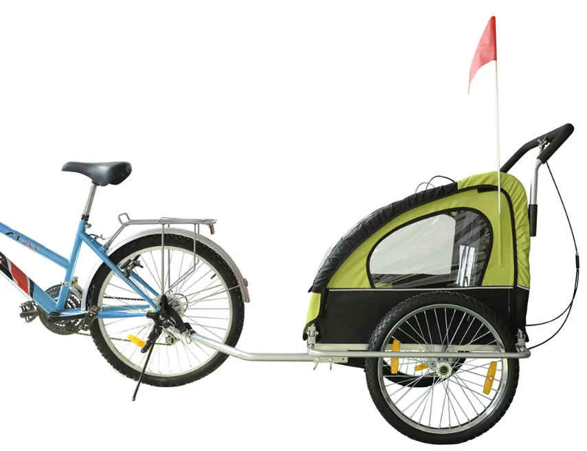 CARRITO TIPO COCHE VERDE CON TRAILER -3