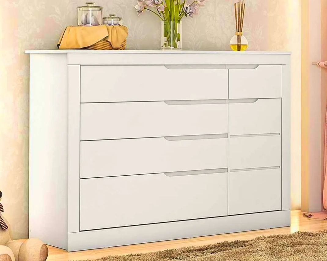 COMODA CLEO BLANCA 5 CAJONES CON PUERTA-2