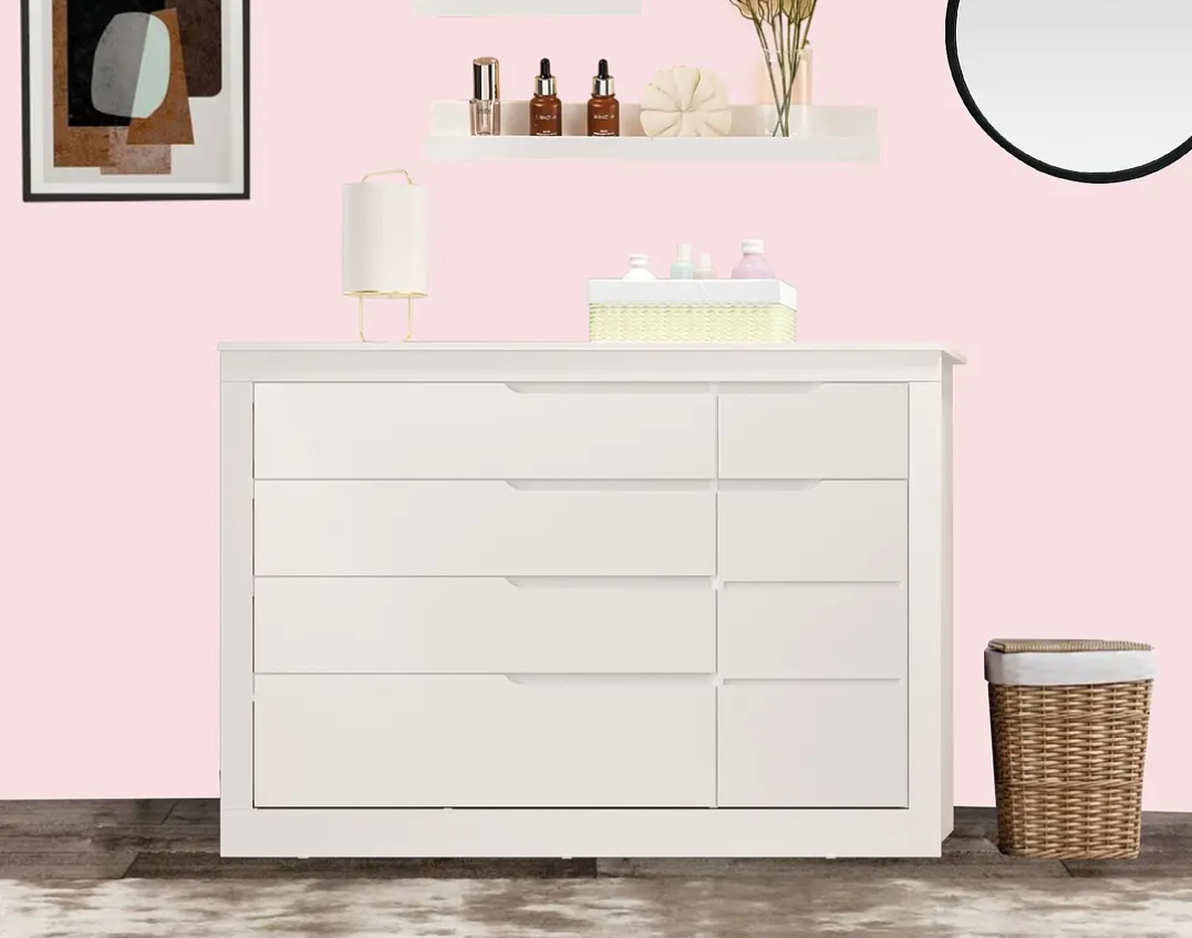 COMODA CLEO BLANCA 5 CAJONES CON PUERTA-4