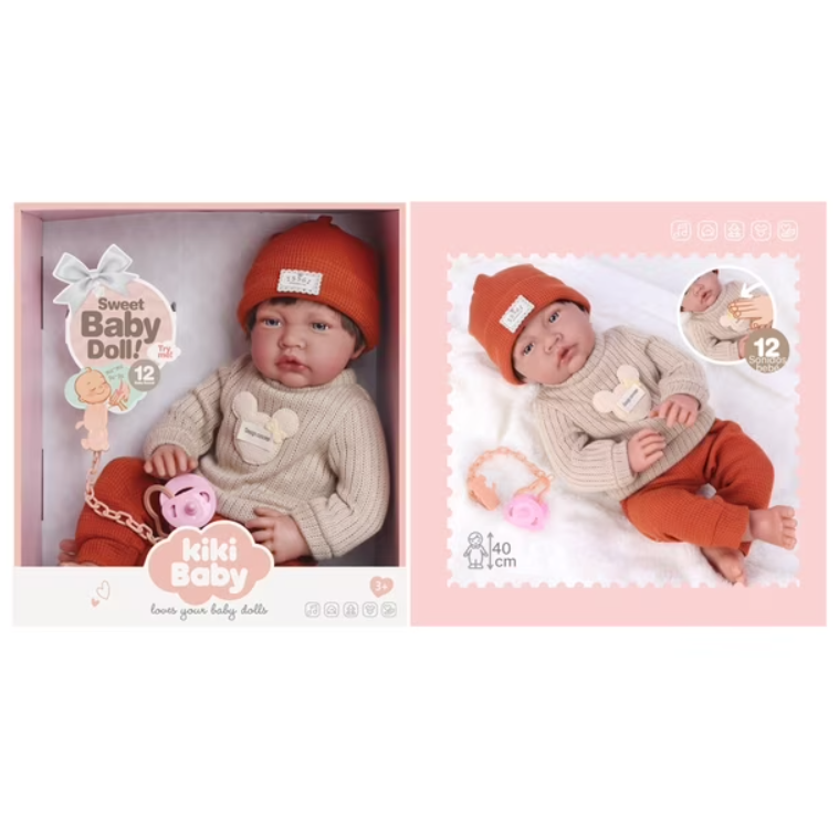 Muñeco Niño Bebé Realista 40cm Con 12 Sonidos De Apego -3