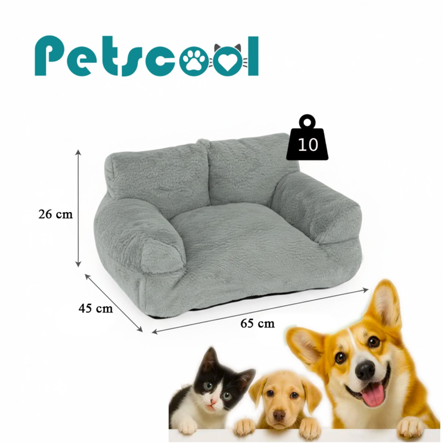Cama Sofá Relajante Para Mascotas M Gris-Lavable y Ortopédica-5