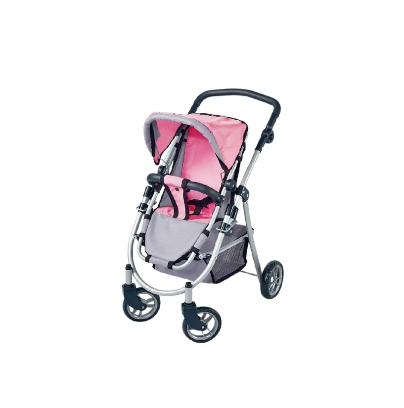 COCHE PASEO JUGUETE PARA MUÑECAS ROSADO-1