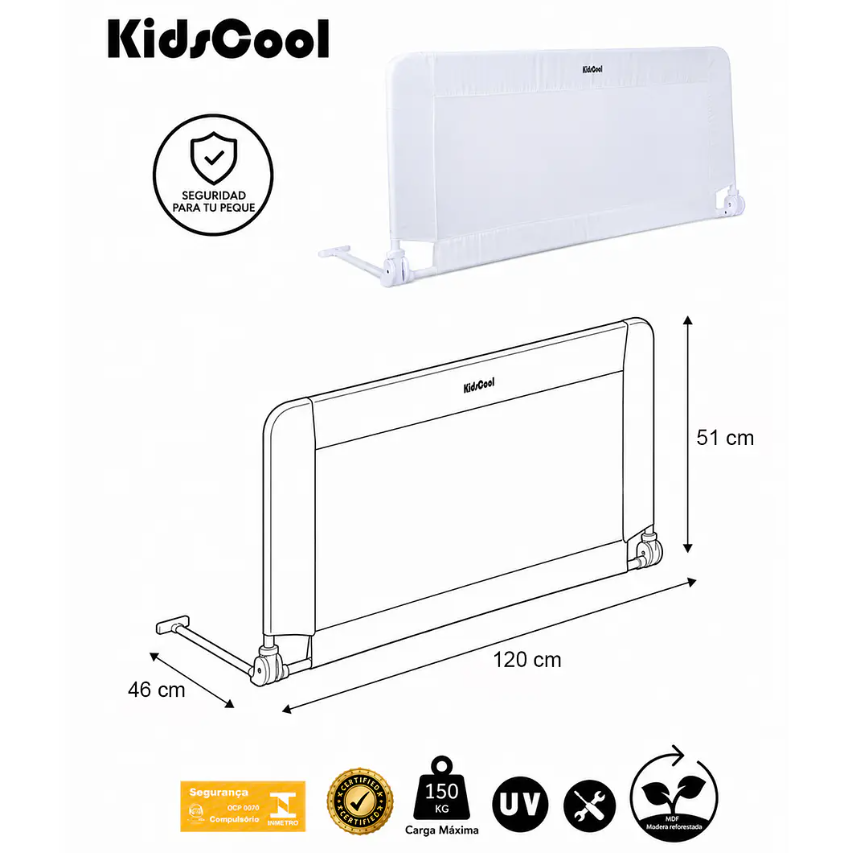 Baranda De Seguridad Plegable Para Cama 120 Cms -3