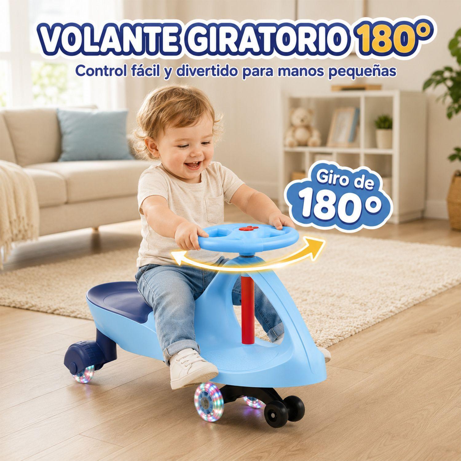 Swing Car Auto Giratorio Kidscool Azul Con Luces -4