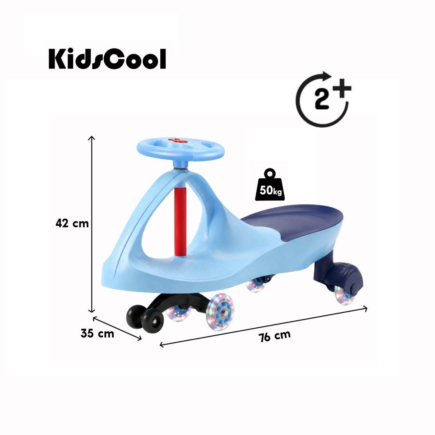 Swing Car Auto Giratorio Kidscool Azul Con Luces -6