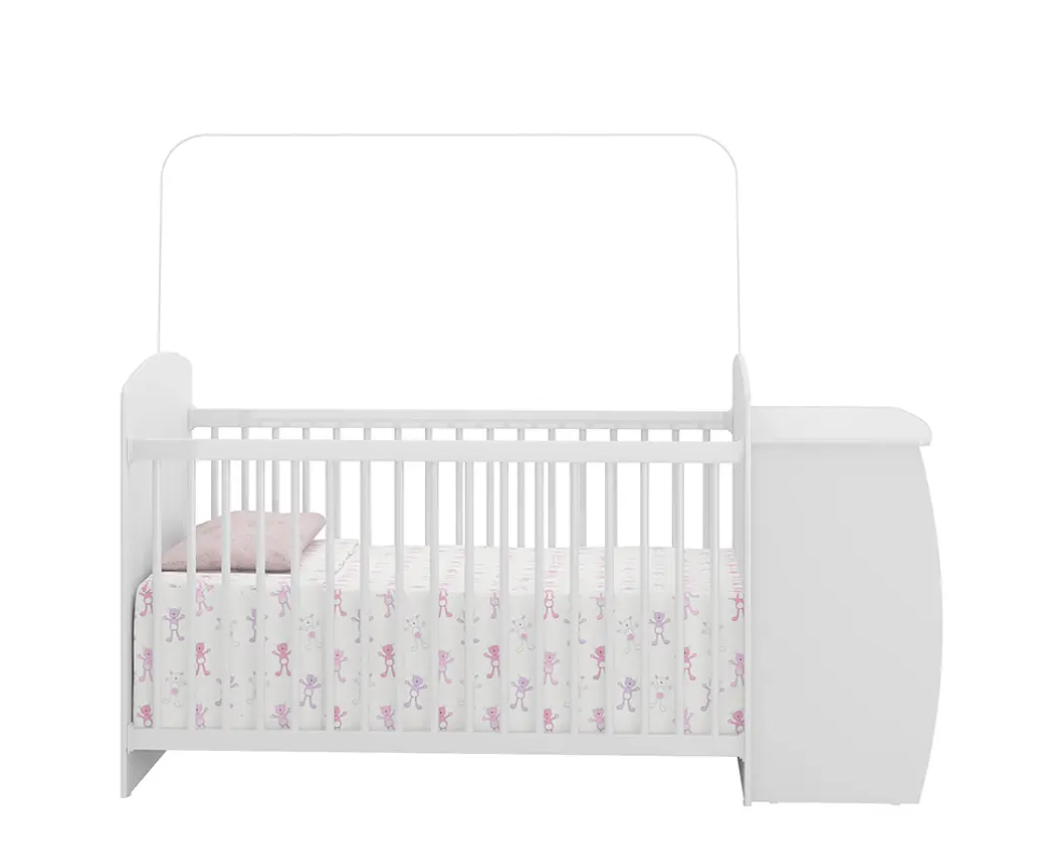 Cuna Con Comoda Y Cajonera Top Baby Blanca-1