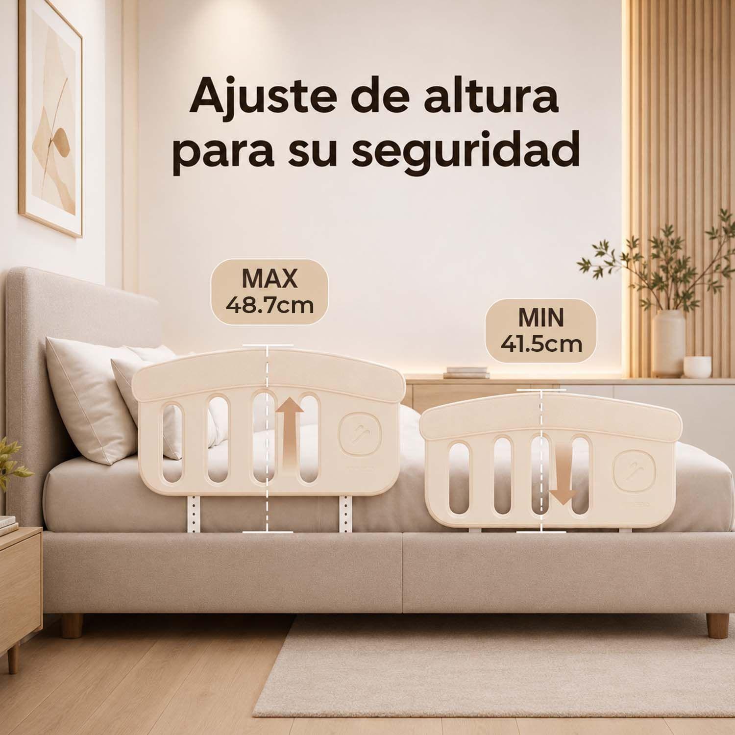 Baranda Protectora De Cama Infantil Kidscool Estilo Nórdico Beige-4