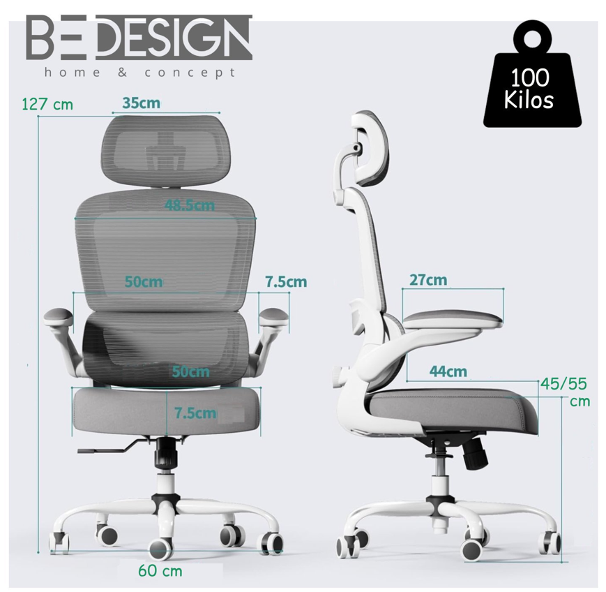 Silla De Escritorio Ergonómica PRO Gris-3