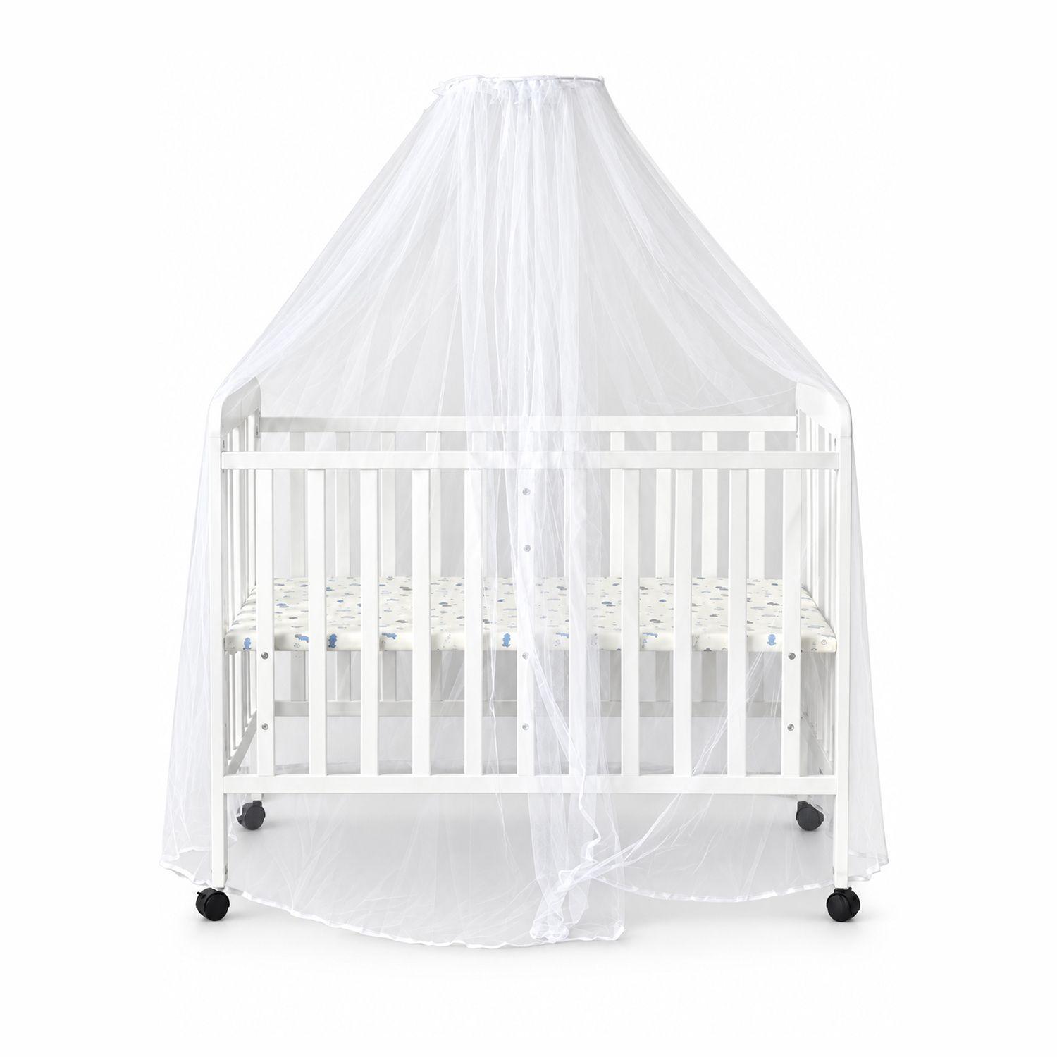 Cuna Plegable Con Ruedas Blanca Kidscool Con Colchón Y Mosquitera-4