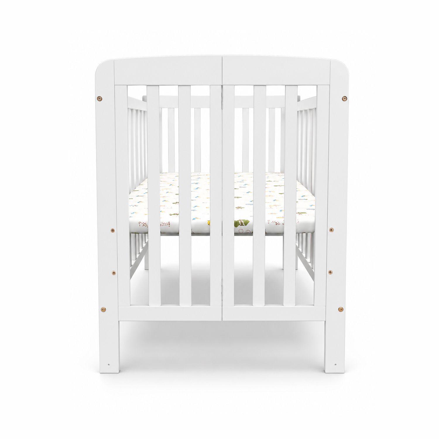 Cuna Plegable Con Ruedas Blanca Kidscool Con Colchón Y Mosquitera-5