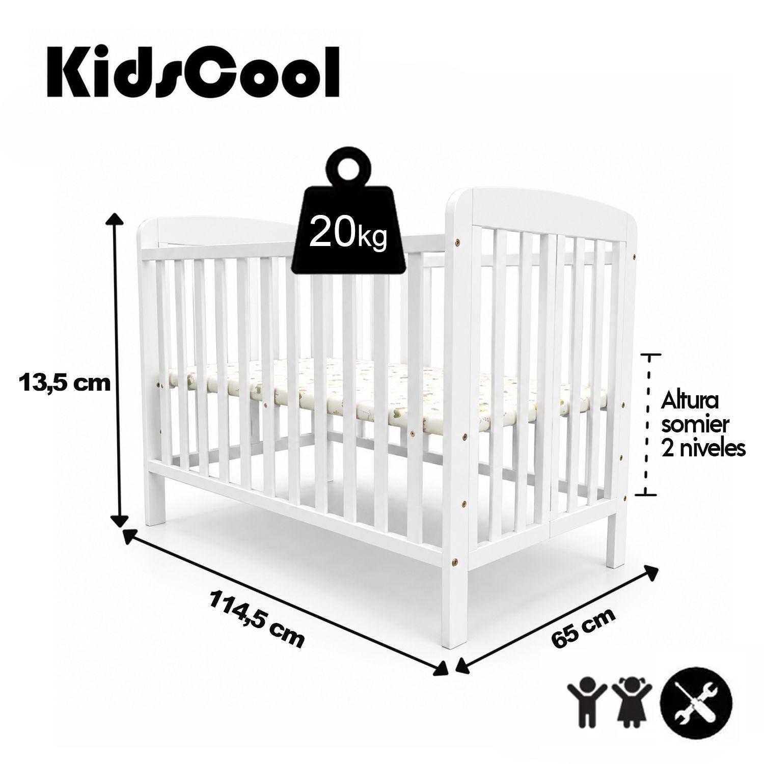Cuna Plegable Con Ruedas Blanca Kidscool Con Colchón Y Mosquitera-7