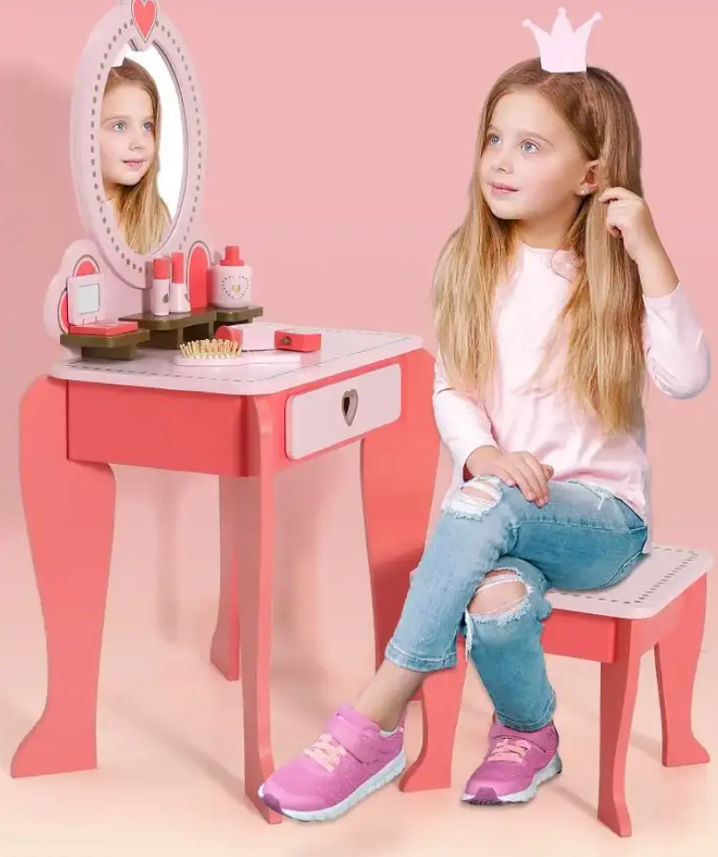 TOCADOR LOVE ROSADO CON ACCESORIOS-5