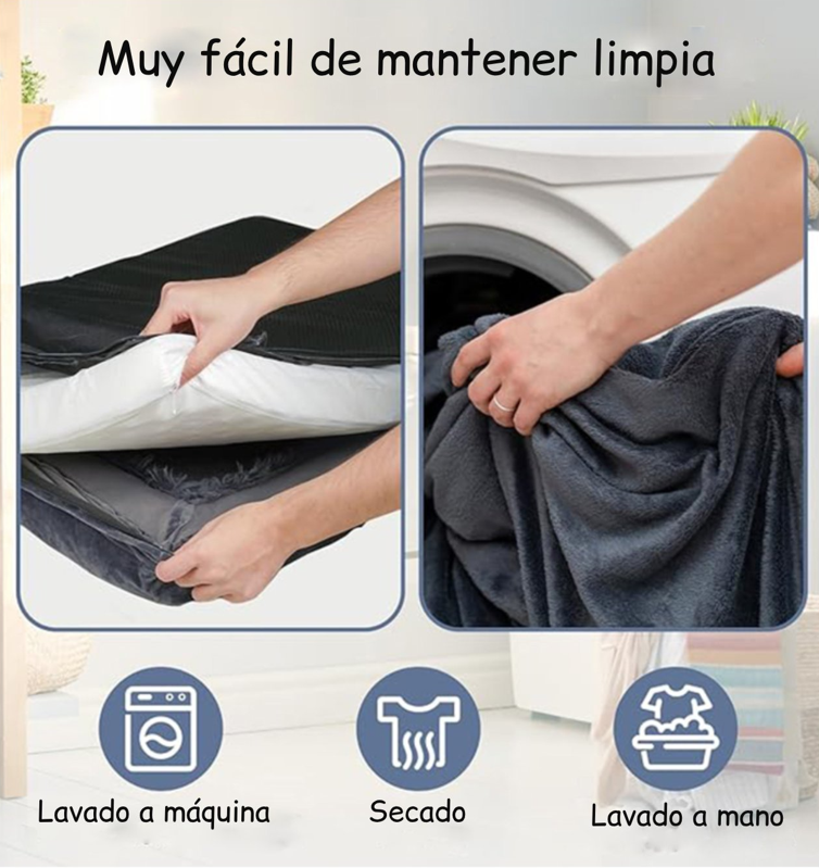 Cama Sofá Ortopédico Para Perros, Viscoelástica, Lavable,Gris Talla L -5