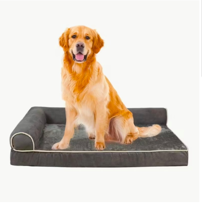 Cama Sofá Ortopédico Para Perros, Viscoelástica, Lavable,Gris Talla L -2