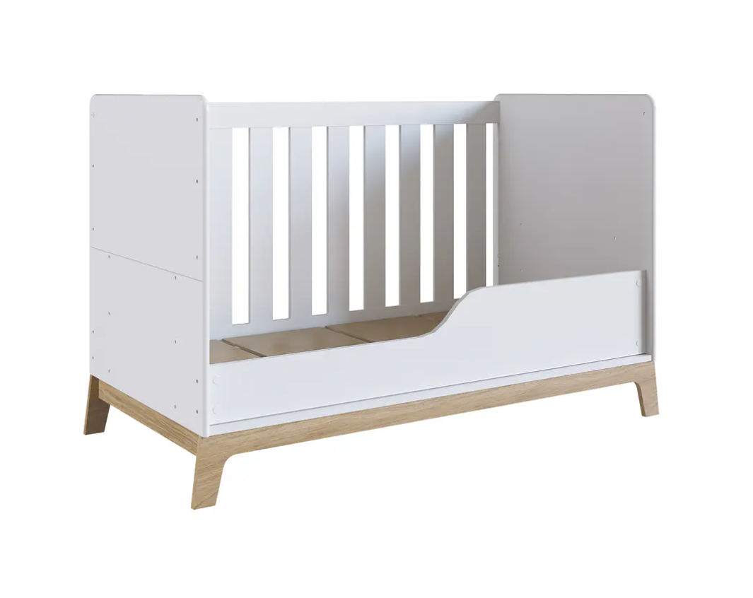 Cuna De Madera Con 3 Funciones Honey Blanca-1