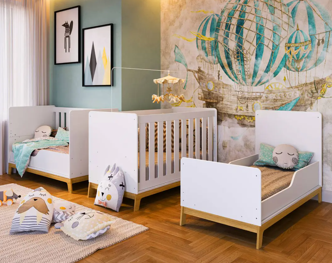 Cuna De Madera Con 3 Funciones Honey Blanca-5