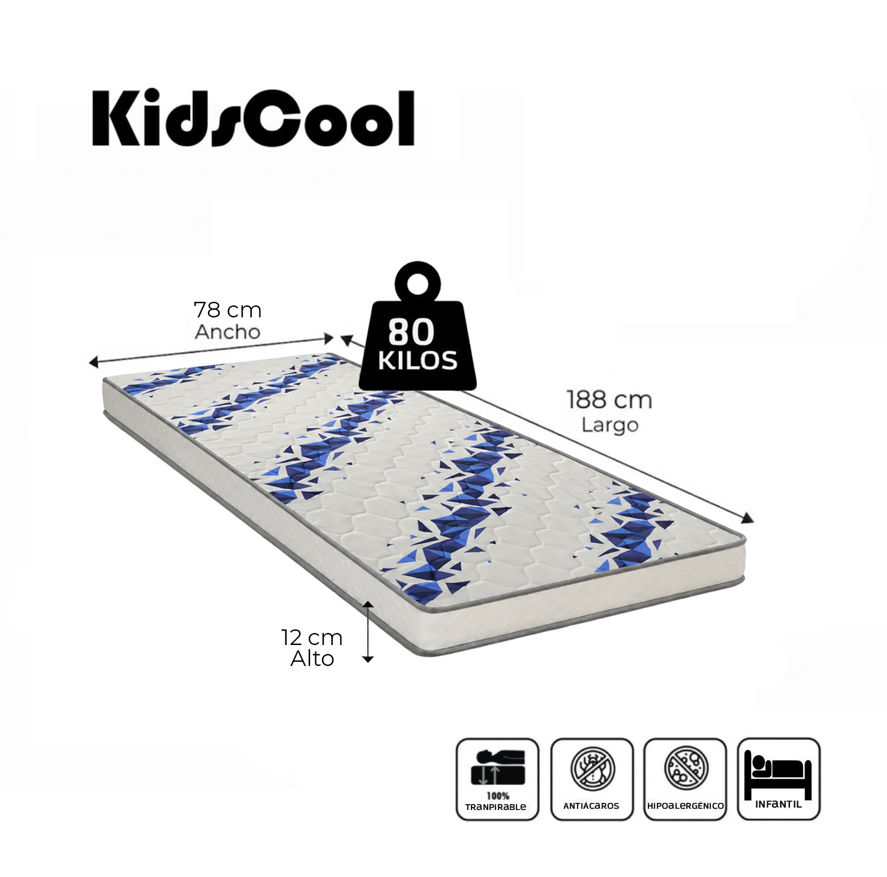 Colchón Infantil Mini Cama Espuma D23 188 x 78 x12 cm Kidscool  -4