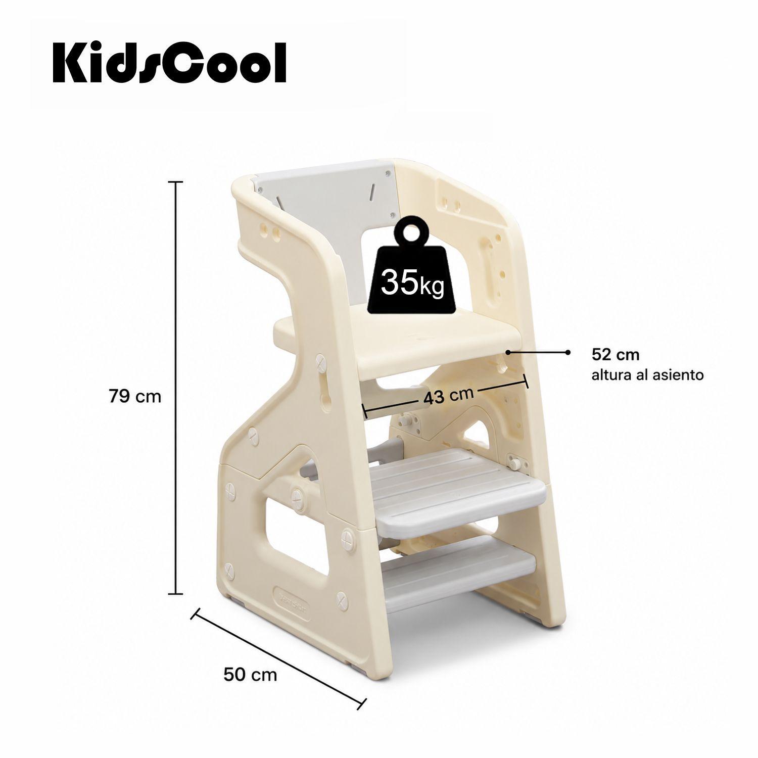 Silla De Comer Crecimiento Evolutiva Infantil 3 En 1 Plástica Blanco Gris 79x43x50 cm-7