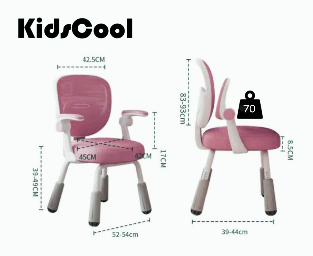 Silla Escritorio Ergonómica Infantil Rosada -2