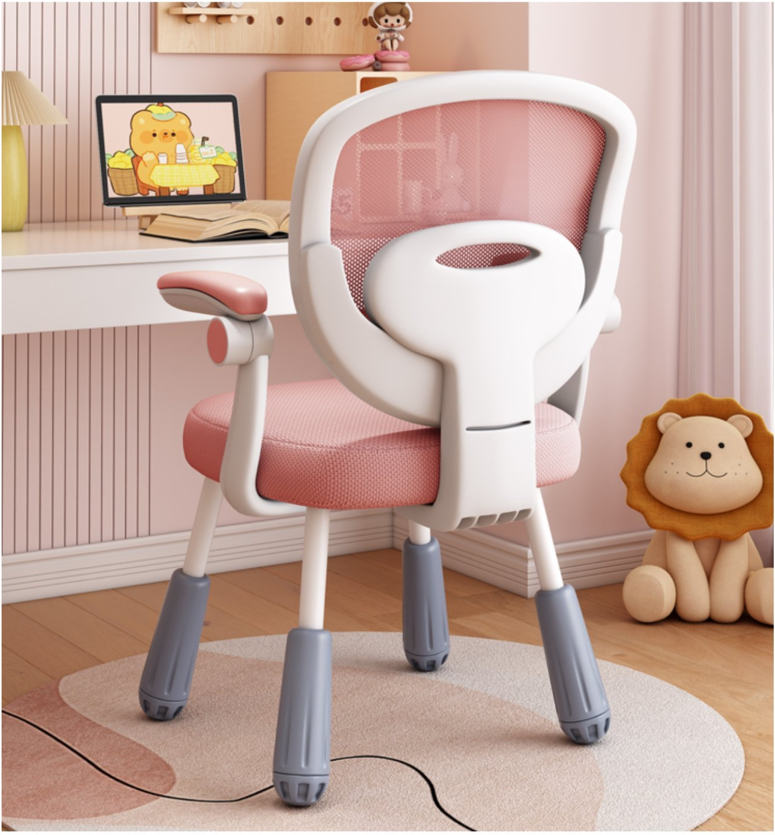 Silla Escritorio Ergonómica Infantil Rosada -4