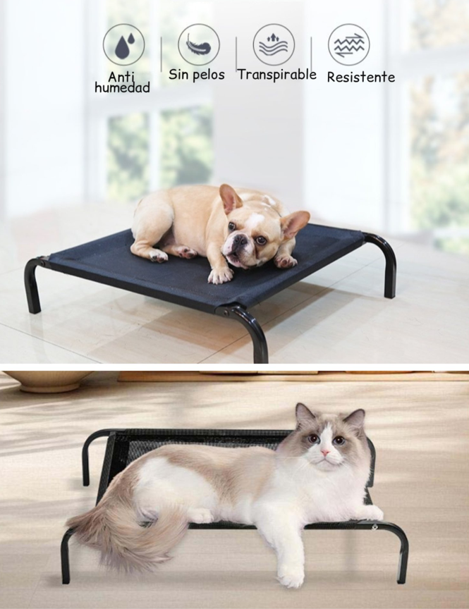 Cama Elevada Mascotas Talla S 68x55 cm Soporta Perro y Gato 15kg-3