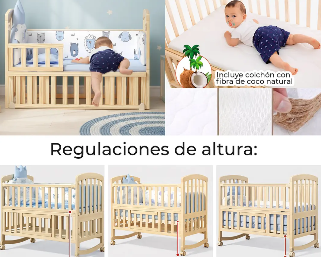 Cuna De Madera Evolutiva 5 En 1-2