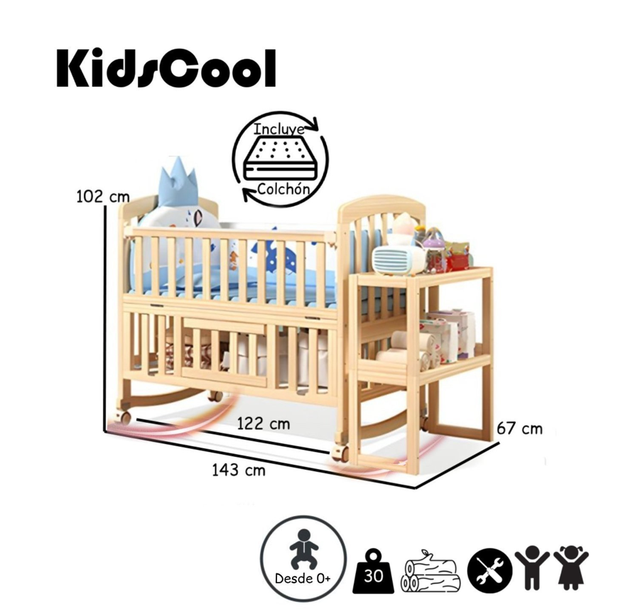 Cuna De Madera Evolutiva 5 En 1-6