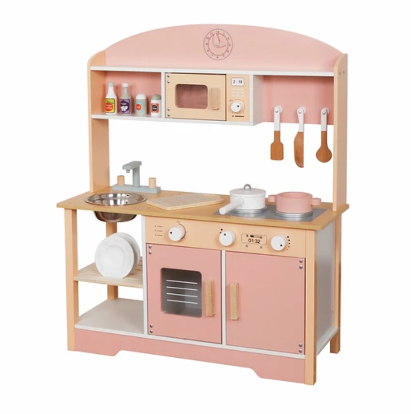 COCINA MONTESSORI ROSA +ACCESORIOS-0