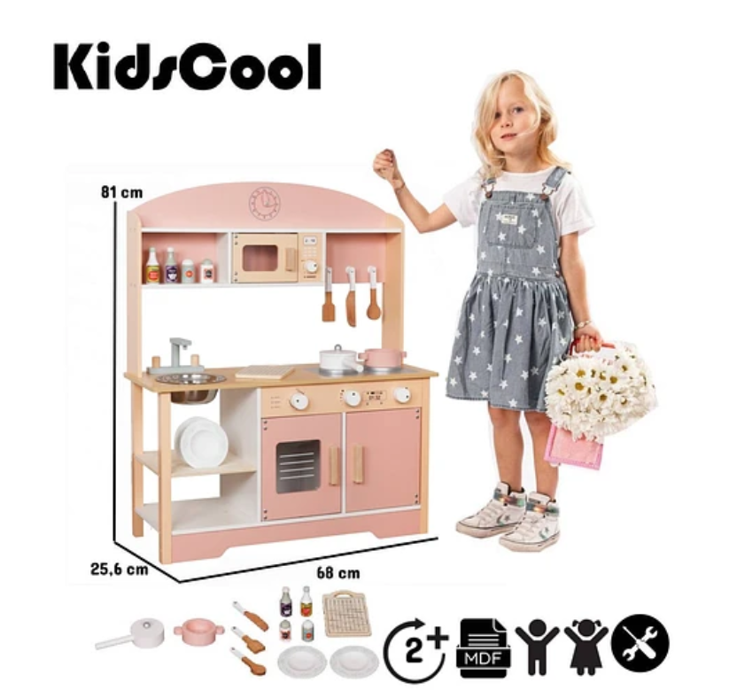 COCINA MONTESSORI ROSA +ACCESORIOS-5