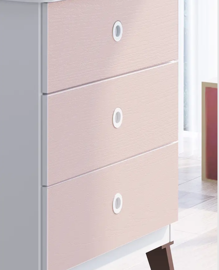 Cuna Con Cajonera Encanto Rosada-2